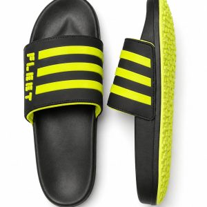 FLEET Gents Casual Slipper – Black & Neon Yellow